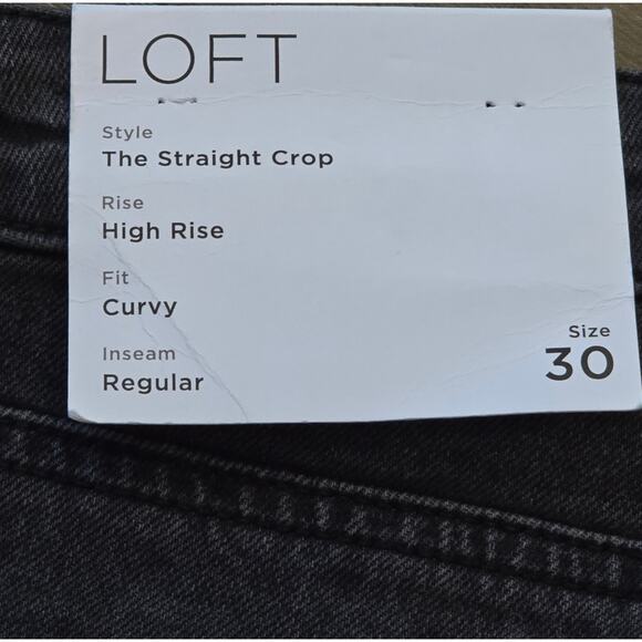 Loft High Rise Straight Leg Curvy Cropped Distressed Stretch Jeans Size 10 New - Picture 12 of 15